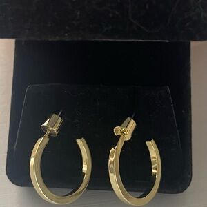 Gold Hoop Stud Earrings - Classic Women Jewelry
